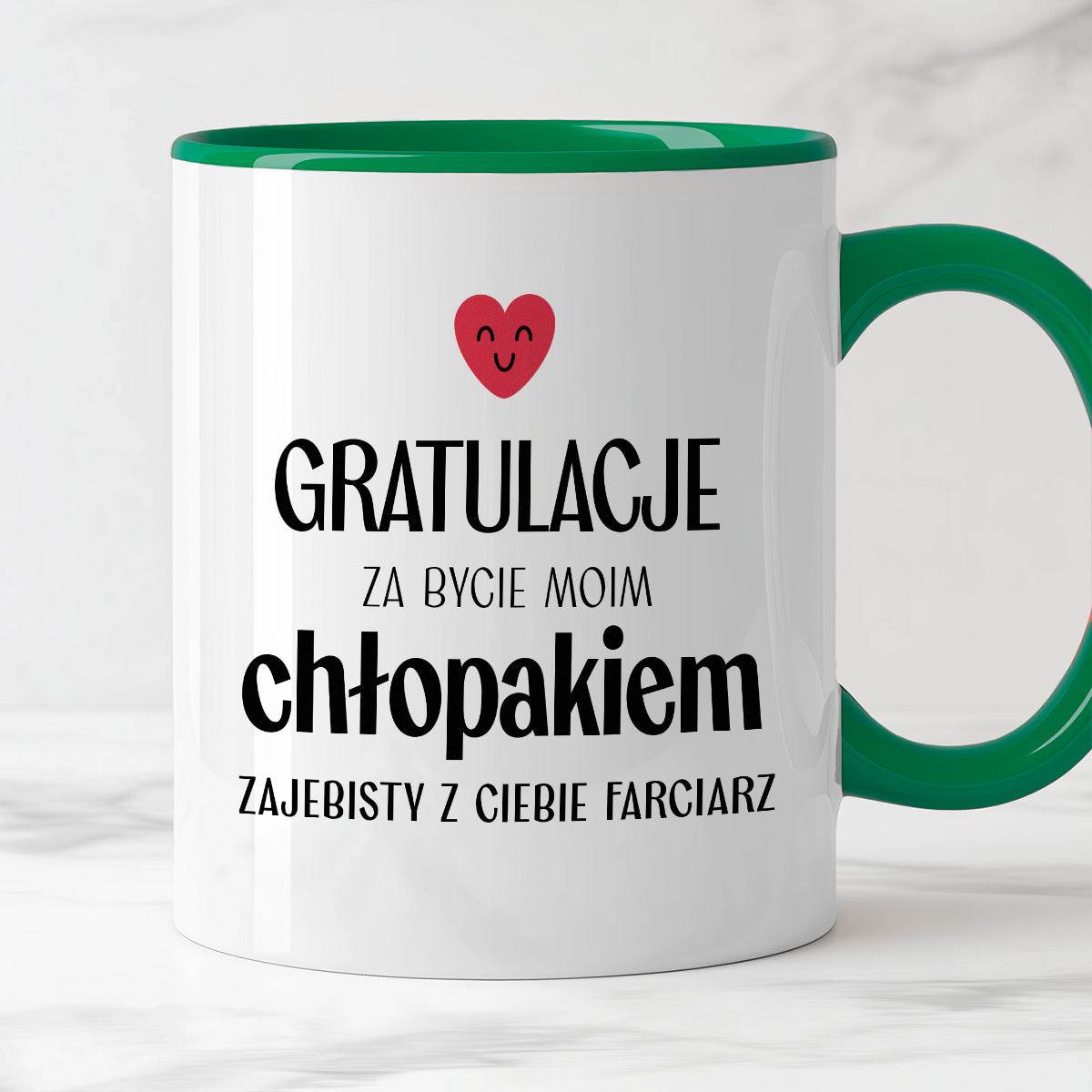 Kubek z nadrukiem "Gratulacje za bycie moim chłopakiem - zajebisty z C