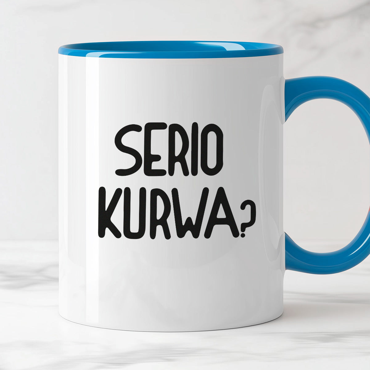 Kubek z nadrukiem "Serio kurwa?"