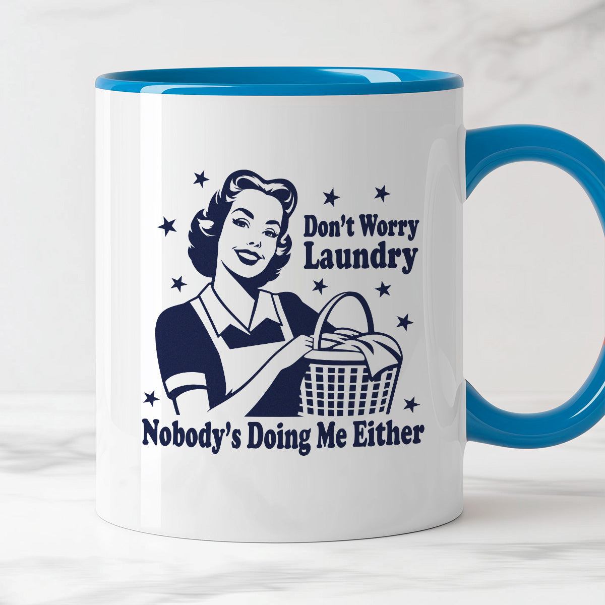 Kubek z nadrukiem "Don't Worry Laundry Nobody's Doing Me Either"