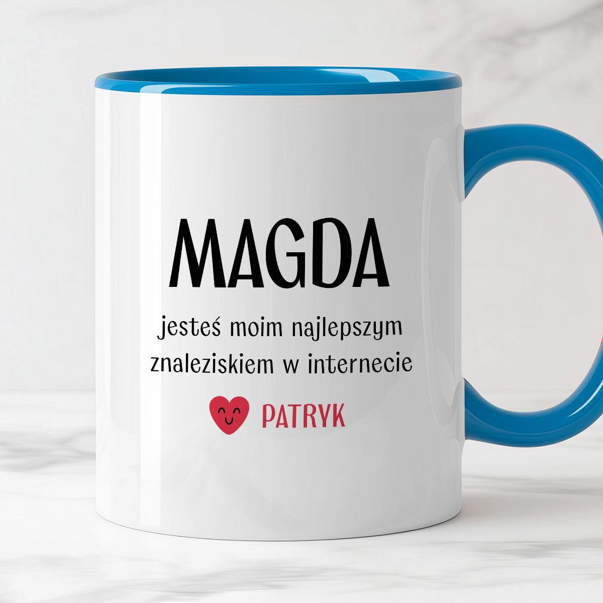 Kubek spersonalizowany z nadrukiem "Jesteś moim najlepszym znaleziskie
