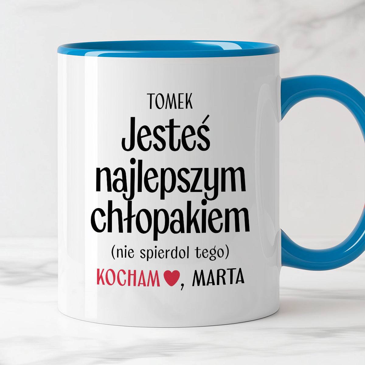 Kubek spersonalizowany z nadrukiem "Jesteś najlepszym chłopakiem (nie 