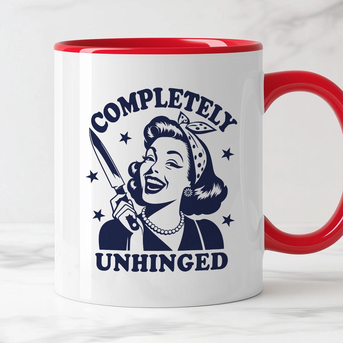Kubek z nadrukiem "Completely Unhinged"