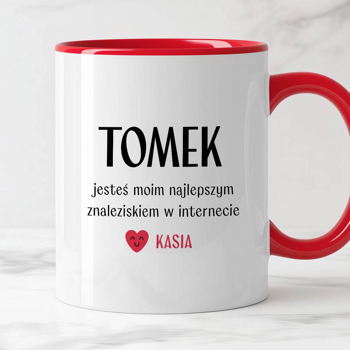 Kubek spersonalizowany z nadrukiem "Jesteś moim najlepszym znaleziskie