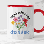 Kubek dla Dziadka - "Najukochańszy dziadek" - kwiaty