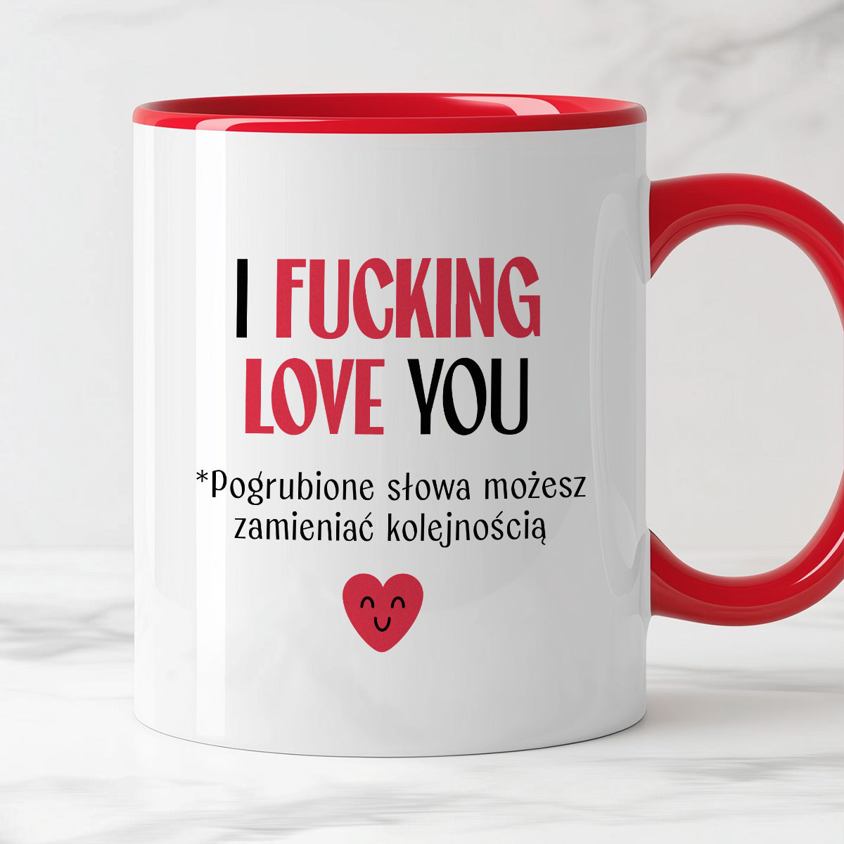 Kubek z nadrukiem "I fucking love you" [wersja PL] - WALENTYNKI