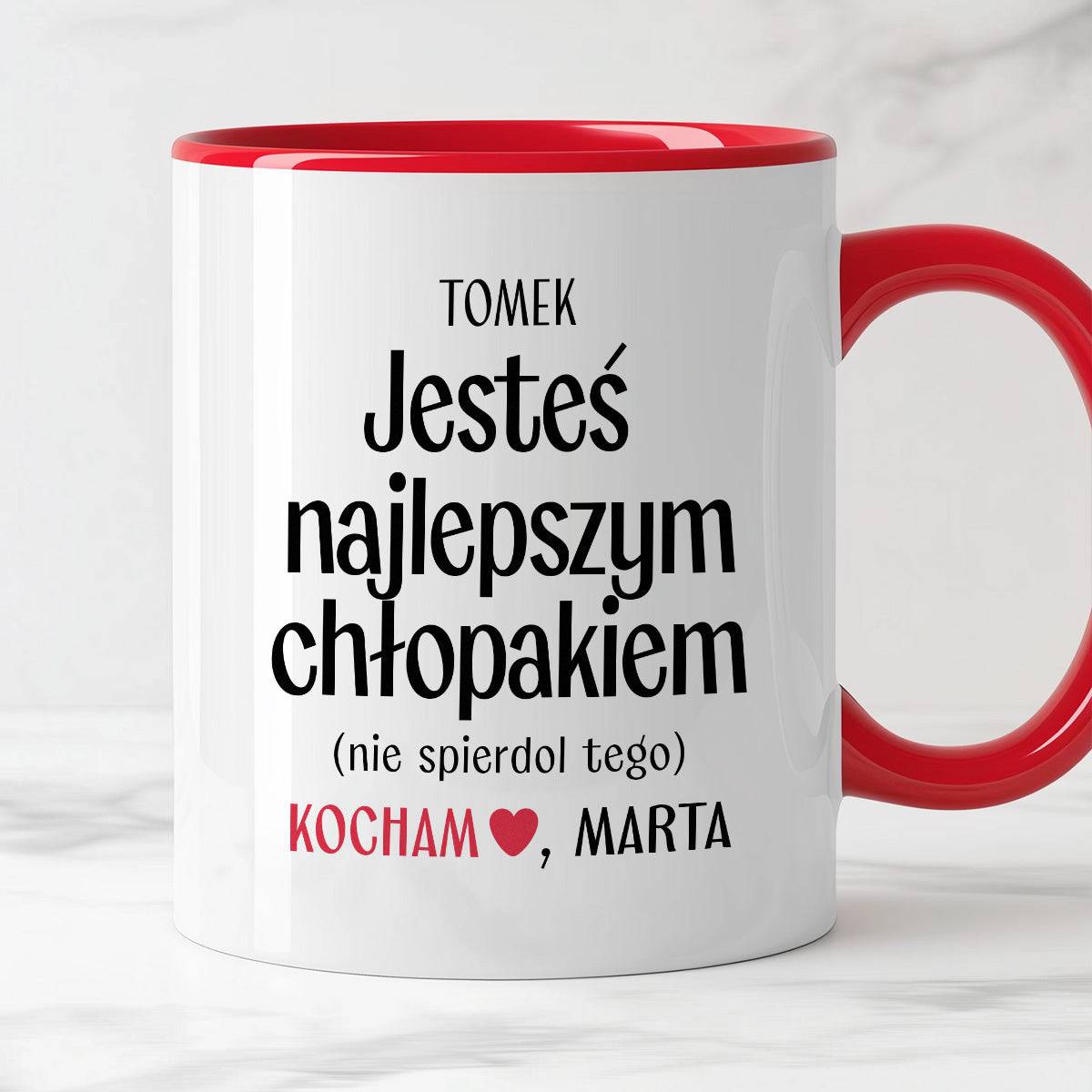 Kubek spersonalizowany z nadrukiem "Jesteś najlepszym chłopakiem (nie 