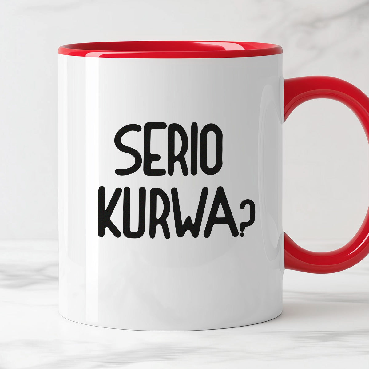 Kubek z nadrukiem "Serio kurwa?"