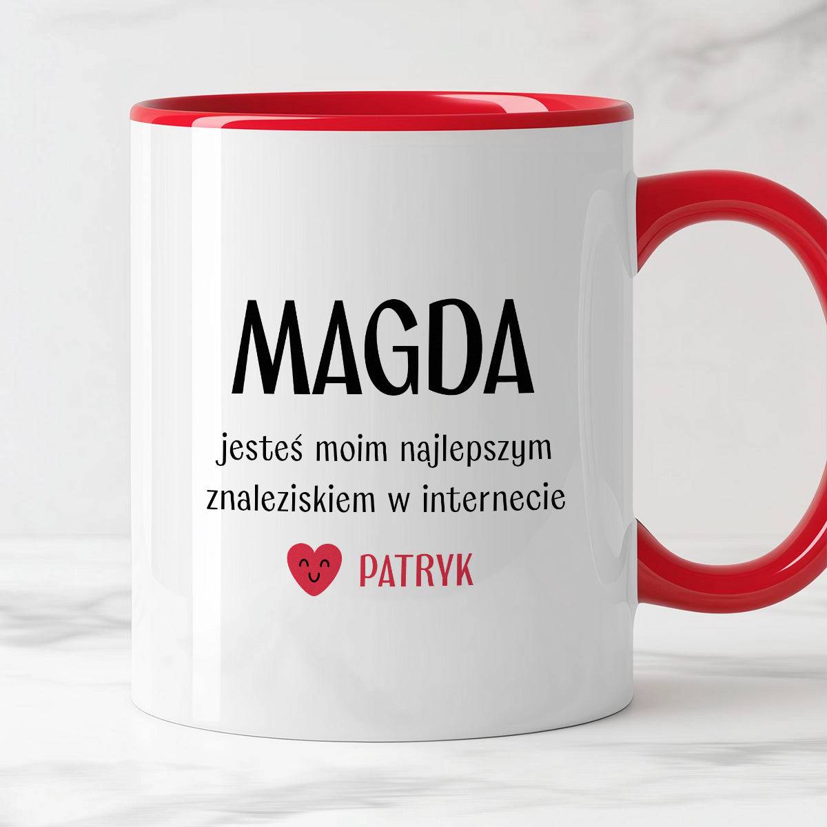 Kubek spersonalizowany z nadrukiem "Jesteś moim najlepszym znaleziskie