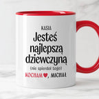 Kubek spersonalizowany z nadrukiem "Jesteś najlepszą dziewczyną (nie s