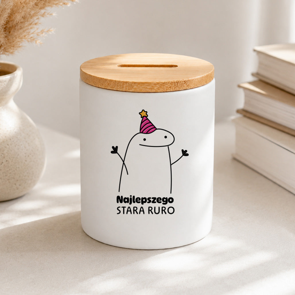 SKARBONKA ceramiczna z nadrukiem "Najlepszego stara ruro"