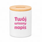 SKARBONKA ceramiczna z własnym napisem (różowy)