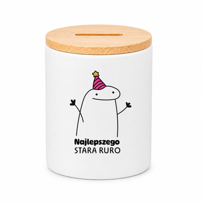 SKARBONKA ceramiczna z nadrukiem "Najlepszego stara ruro"