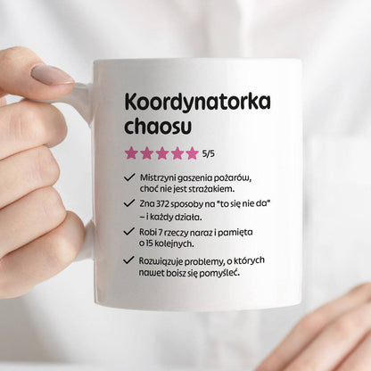 Kubek z nadrukiem "Koordynatorka chaosu"