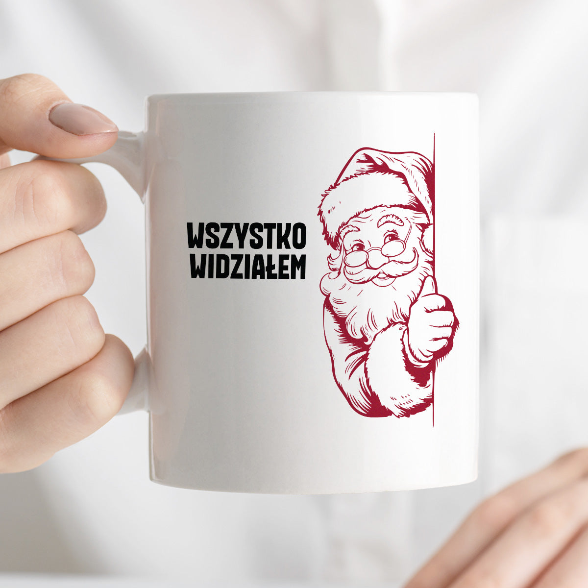 Kubek świąteczny z Mikołajem "Wszystko widziałem"