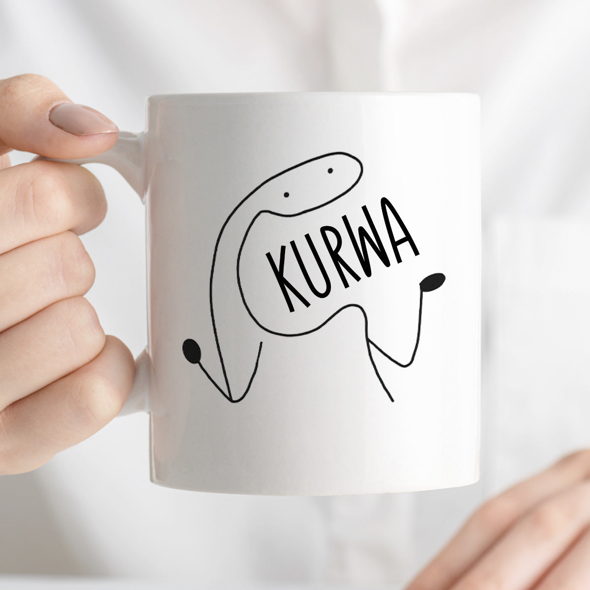 Kubek z nadrukiem "KURWA"