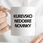 Kubek z nadrukiem - "kurevsko nedobre novinky"
