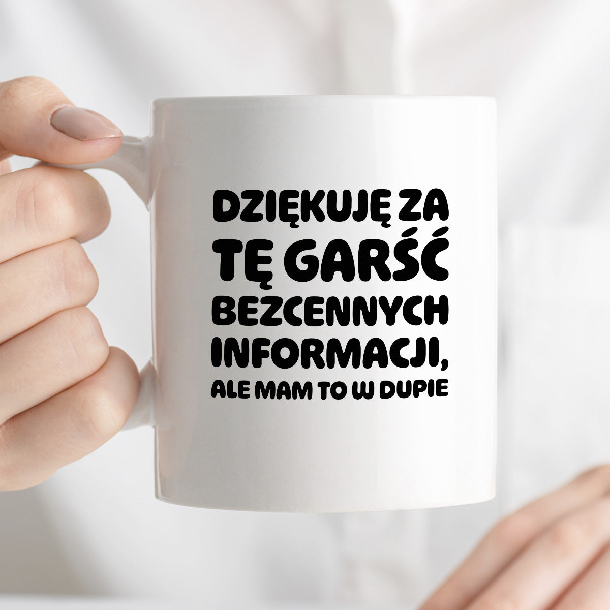 Kubek z nadrukiem - "Dziękuję za tę garść bezcennych informacji"