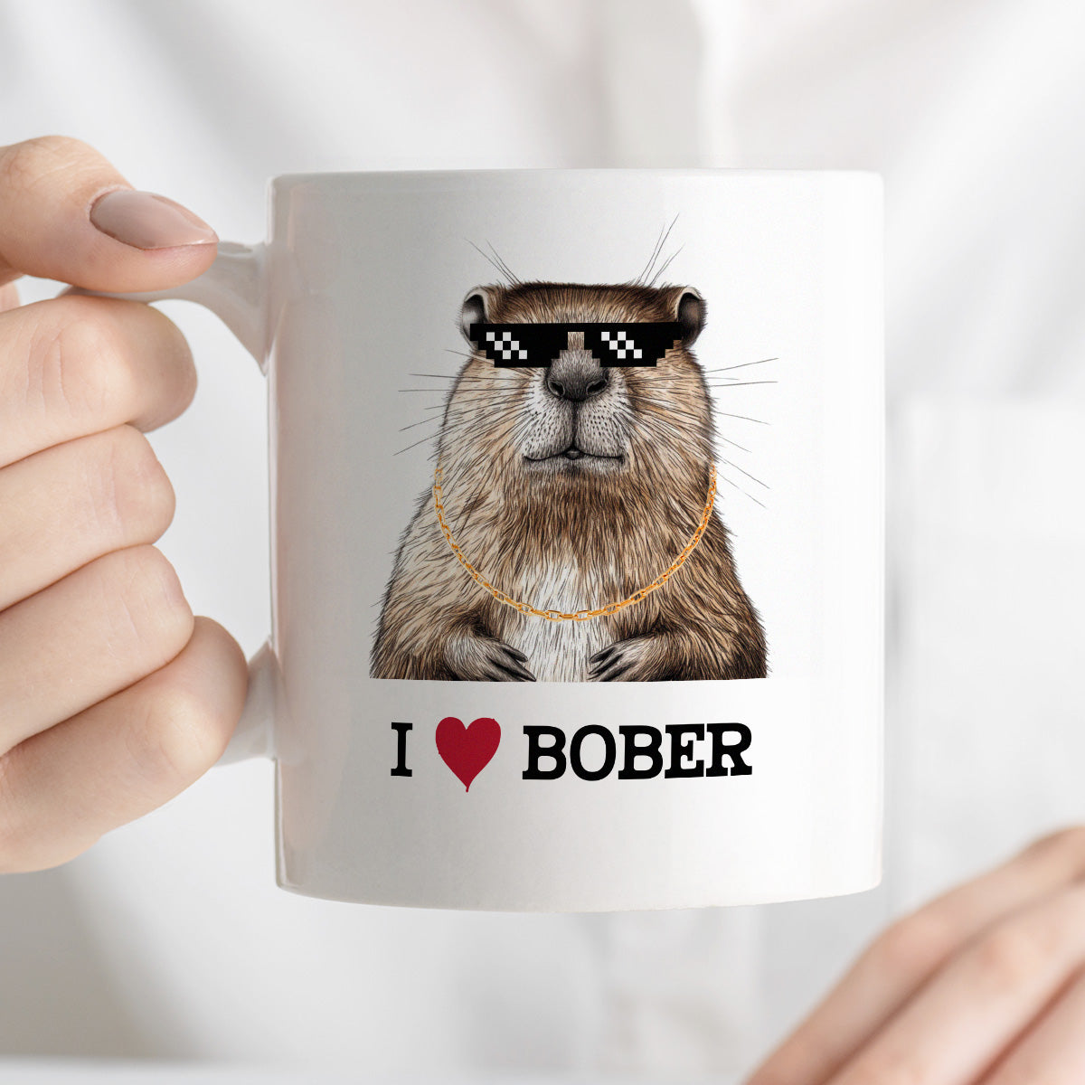 Kubek z nadrukiem "I love BOBER"