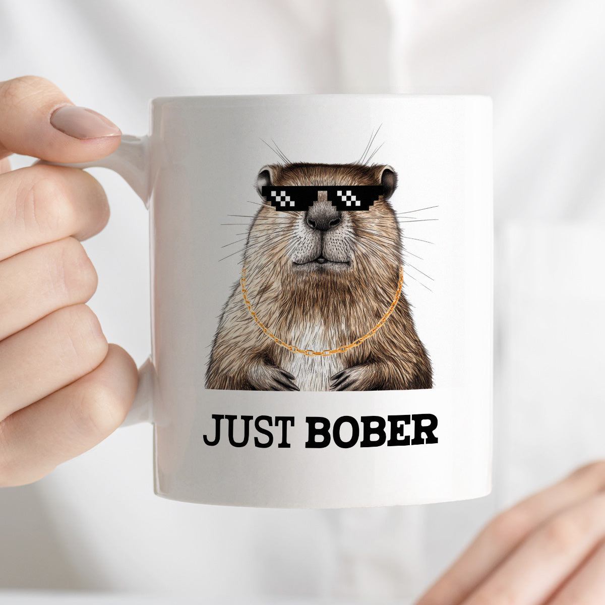 Kubek z nadrukiem "Just bober"