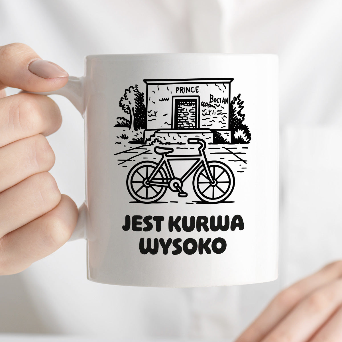 Kubek z nadrukiem - HITY POLSKIEGO INTERNETU - PAWEŁ JUMPER - "Jest kurwa wysoko"