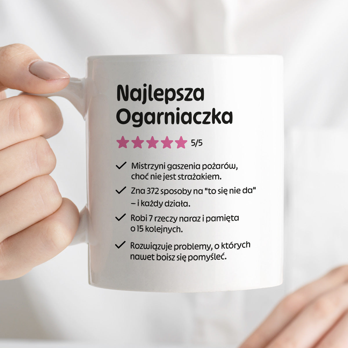 Kubek z nadrukiem "Najlepsza Ogarniaczka"
