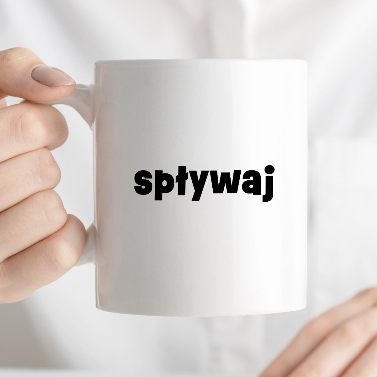 Kubek z nadrukiem "spływaj"