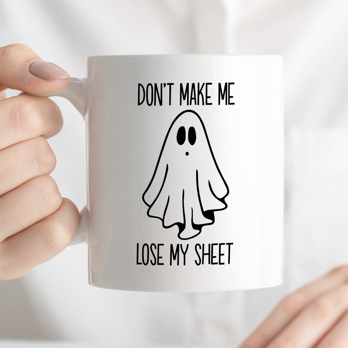 Kubek z nadrukiem "Don't make me loose my sheet"