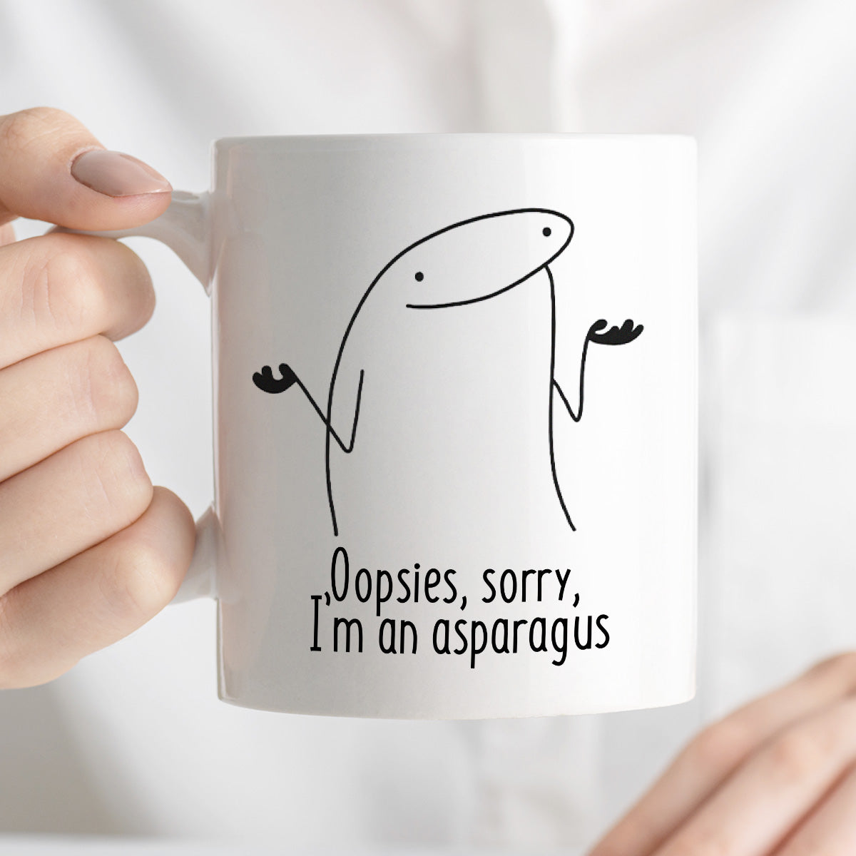 Kubek z nadrukiem "Oopsies, sorry,  I’m an asparagus"