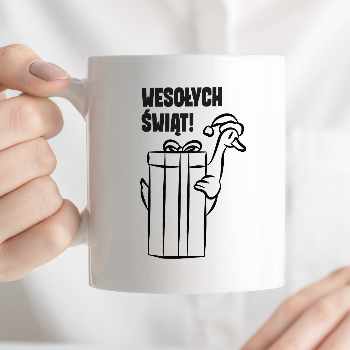 Kubek świąteczny z GĄSKĄ - "WESOŁYCH ŚWIĄT"