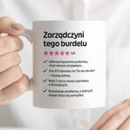 Kubek z nadrukiem "Zarządczyni tego burdelu"