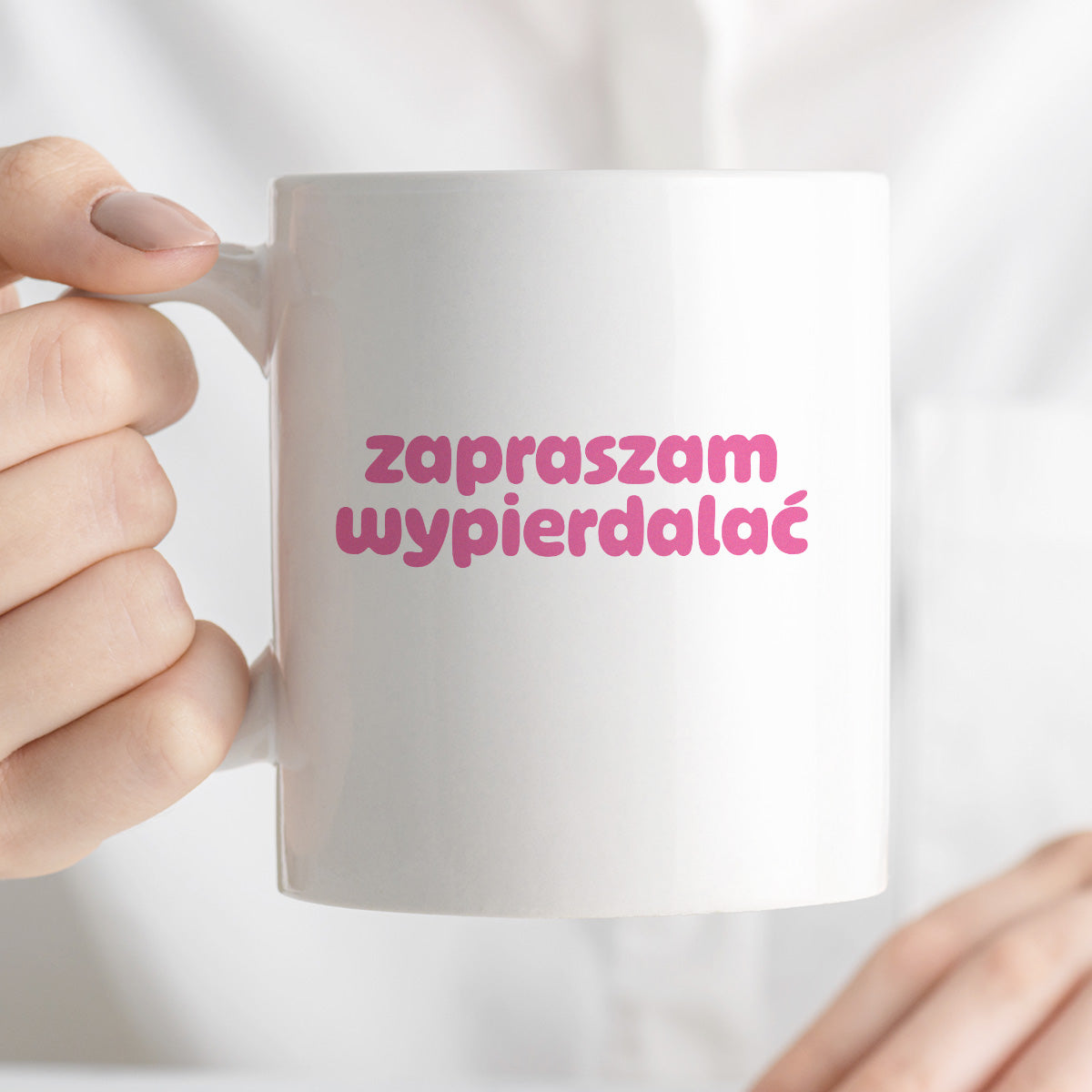 Kubek z nadrukiem "zapraszam wypierdalać" v2
