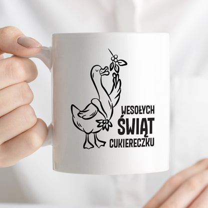 Kubek świąteczny z GĄSKĄ - "WESOŁYCH ŚWIĄT CUKIERECZKU"