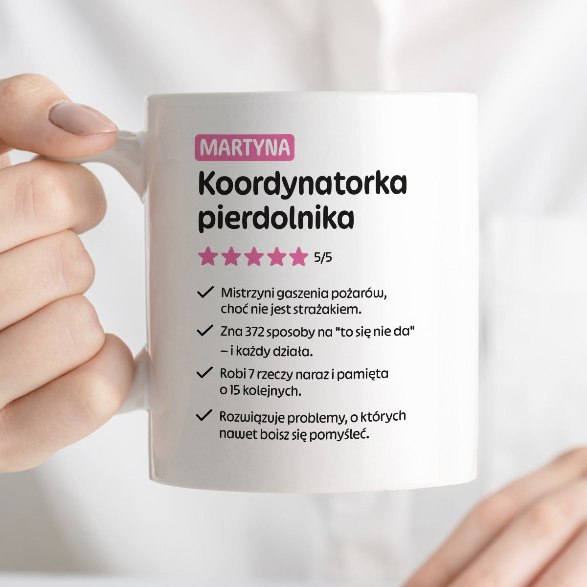 Kubek spersonalizowany z nadrukiem "Koordynatorka pierdolnika"