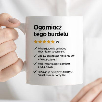 Kubek z nadrukiem "Ogarniacz tego burdelu"