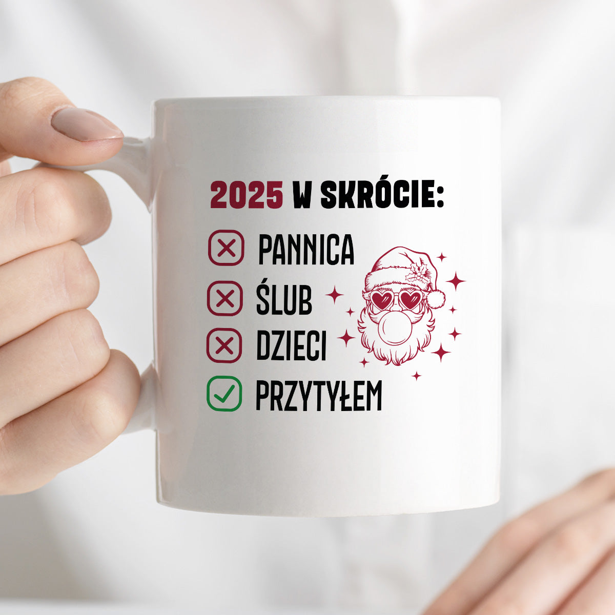 Kubek świąteczny z Mikołajem "2025 w skrócie" II