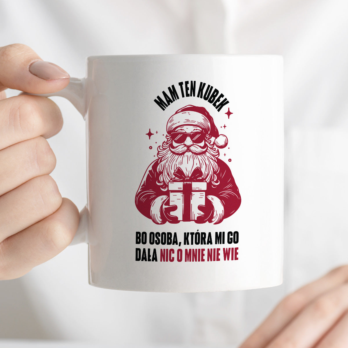 Kubek świąteczny z Mikołajem - "Mam ten kubek, bo osoba, która mi go dała nic o mnie nie wie" MIKOŁAJKI