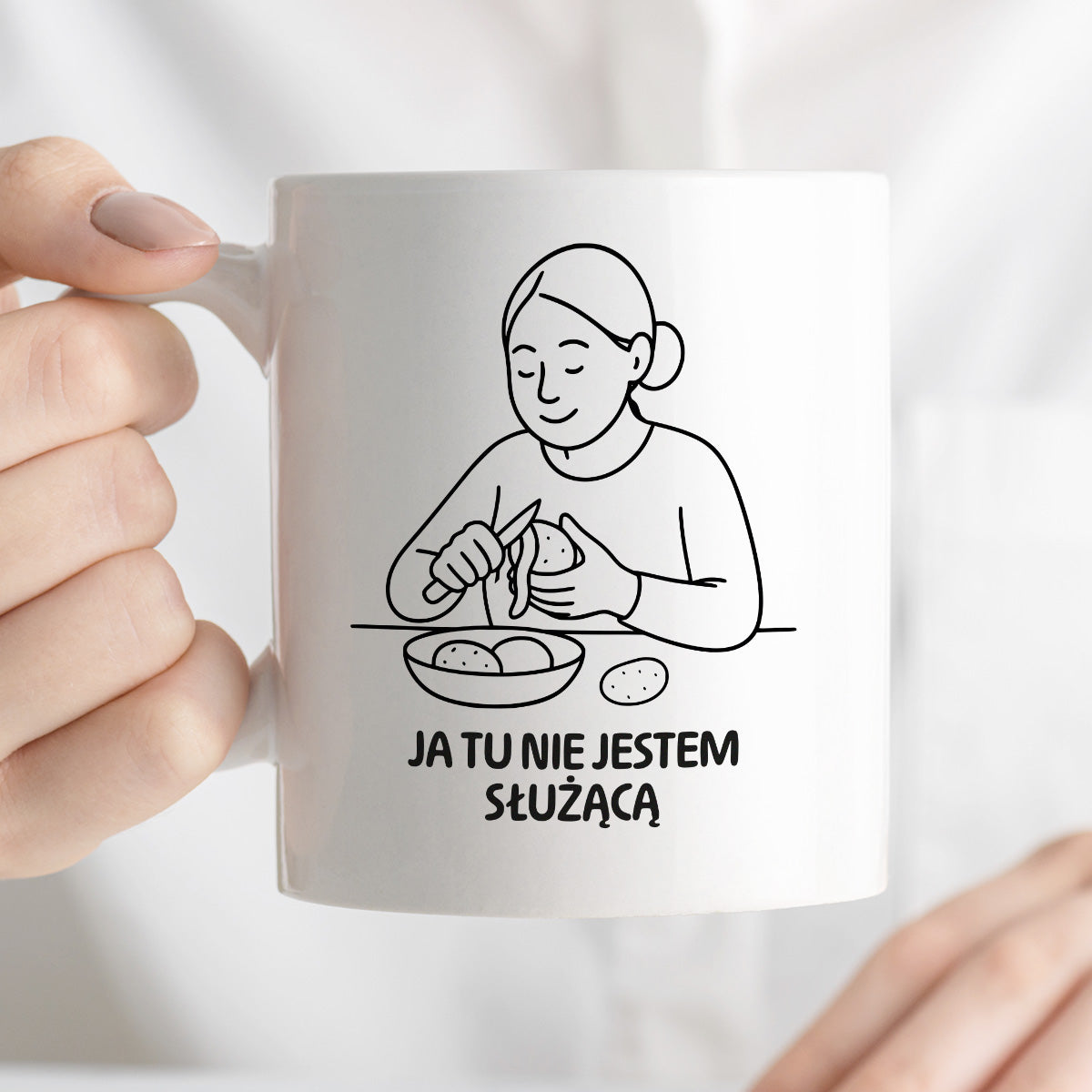 Kubek z nadrukiem "Ja tu nie jestem służącą" - Cytaty MAMY - DZIEŃ MAMY