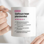 Kubek spersonalizowany z nadrukiem "Szefowa tego pierdolnika"