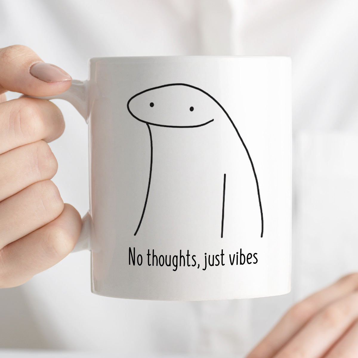 Kubek z nadrukiem "No thoughts, just vibes"
