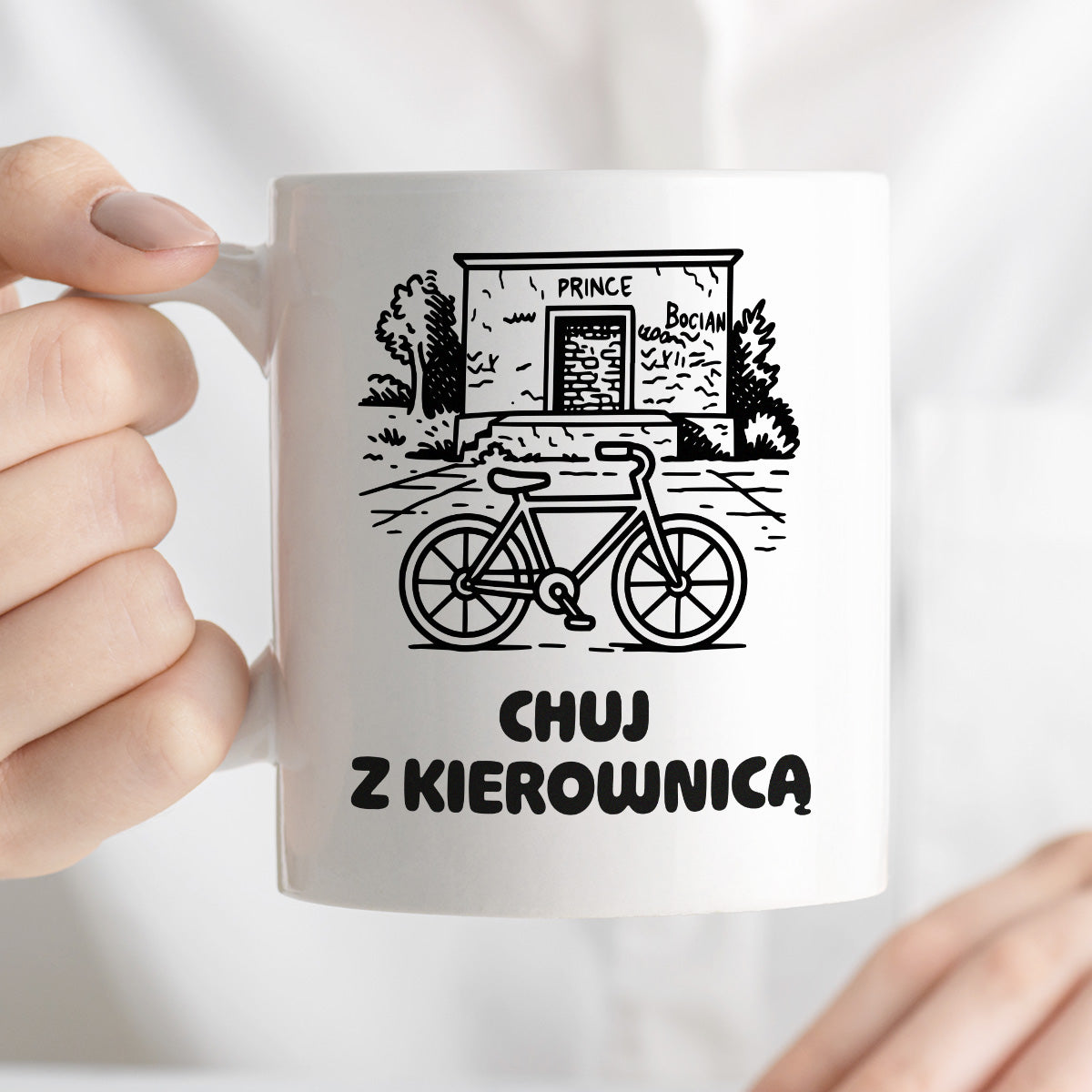 Kubek z nadrukiem - HITY POLSKIEGO INTERNETU - PAWEŁ JUMPER - "Chuj z kierownicą"