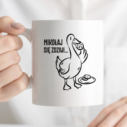 Kubek świąteczny z GĄSKĄ - "MIKOŁAJ SIĘ ZDZIWI"