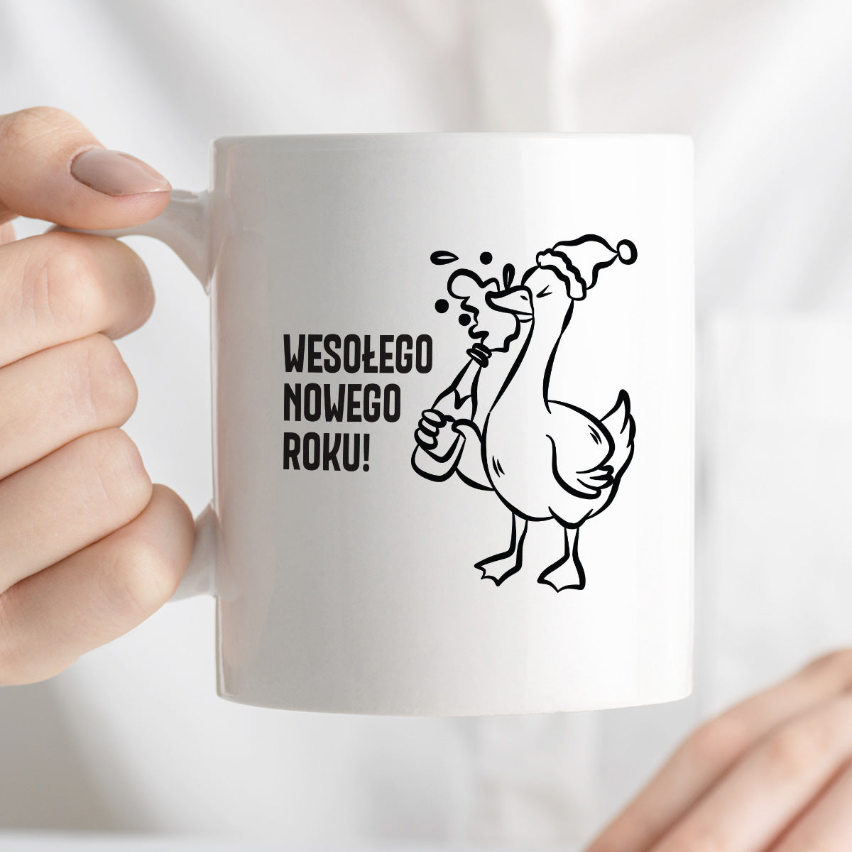 Kubek świąteczny z GĄSKĄ - "WESOŁEGO NOWEGO ROKU"