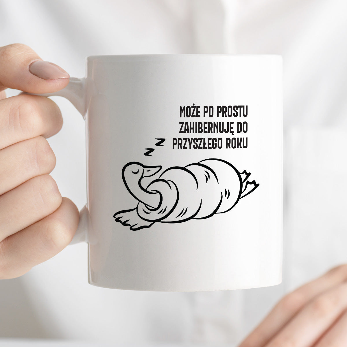 Kubek świąteczny z GĄSKĄ - "MOŻE PO PROSTU ZAHIBERNUJĘ DO PRZYSZŁEGO ROKU"