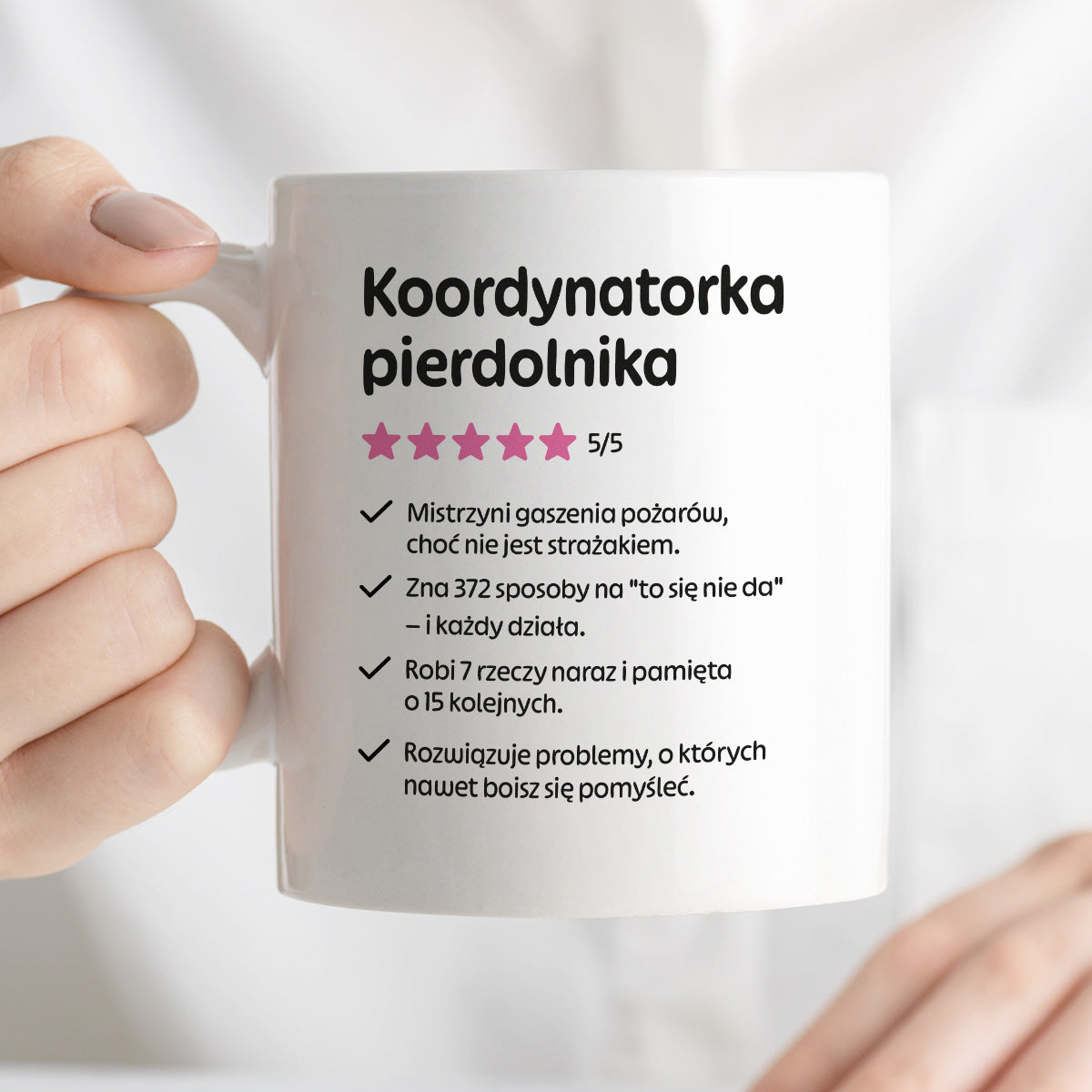 Kubek z nadrukiem "Koordynatorka pierdolnika"