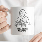 Kubek z nadrukiem "Bozia rączek nie dała?" - Cytaty MAMY - DZIEŃ MAMY