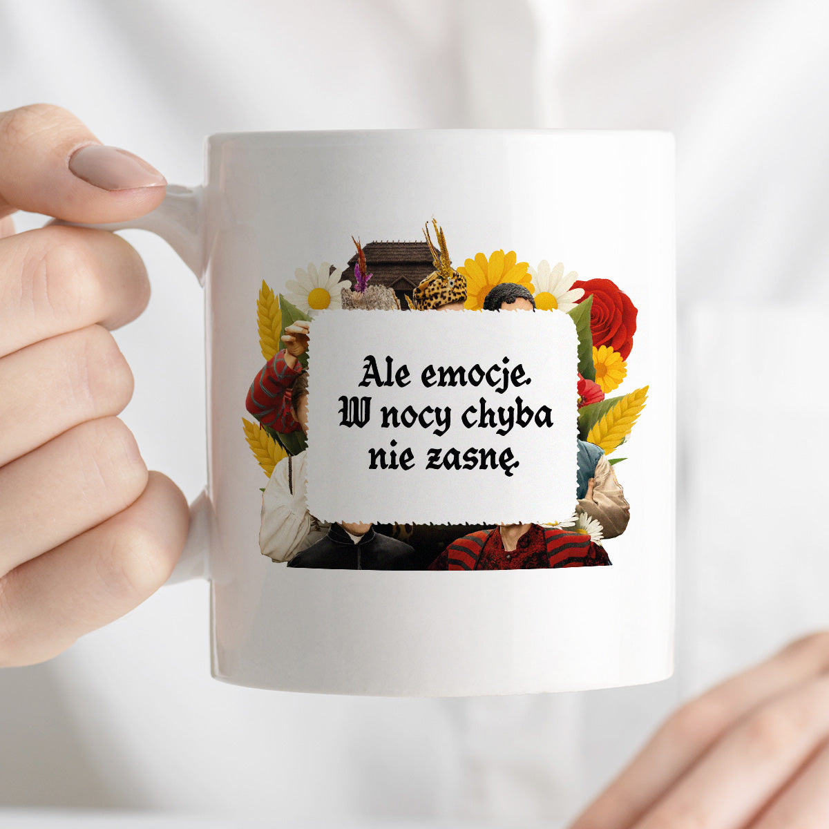 Kubek z nadrukiem "Ale emocje. W nocy chyba nie zasnę." NOWE 1670