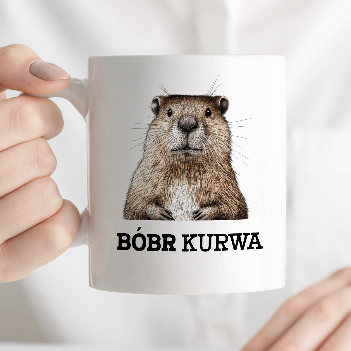 Kubek z nadrukiem "Bóbr kurwa"