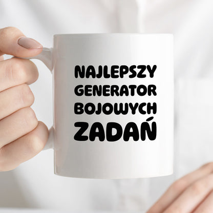 Kubek z nadrukiem - "Najlepszy generator bojowych zadań"