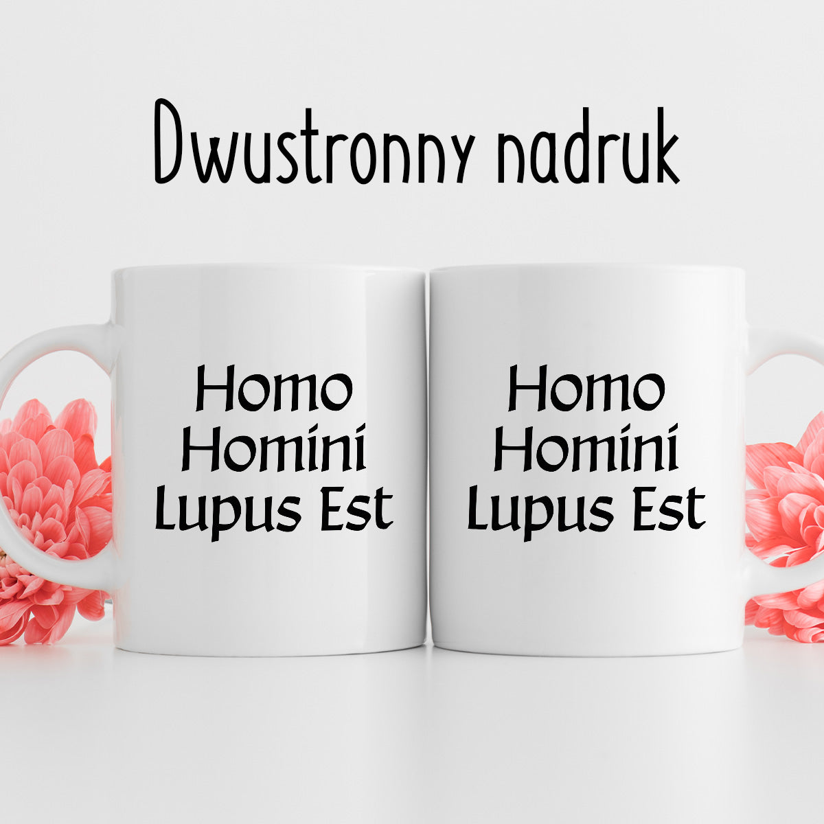 Kubek z nadrukiem "Homo Homini Lupus Est" v2