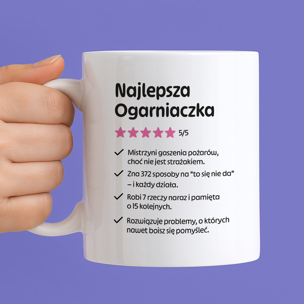 Kubek z nadrukiem "Najlepsza Ogarniaczka"